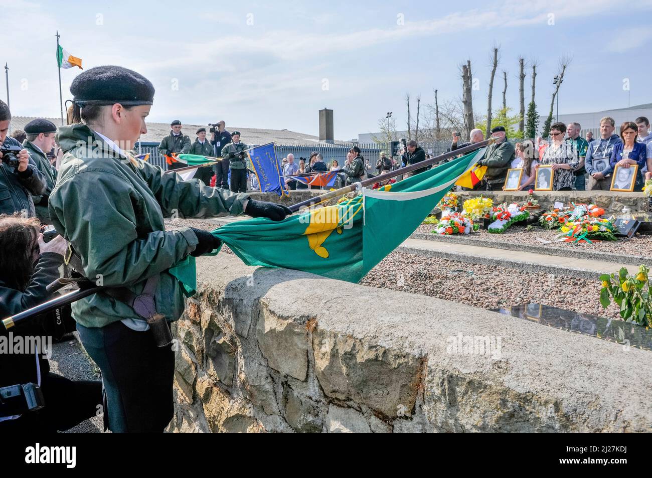 20/04/2014, Belfast, Irlande du Nord. L'Association nationale des graves de Belfast et Sinn Fein commémorent le soulèvement irlandais de Pâques de 1916 avec Sinn Fein Banque D'Images