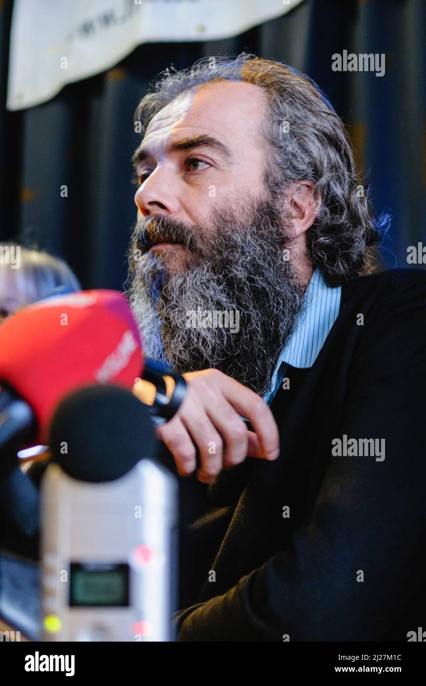 21/01/2011 Belfast, Irlande du Nord. Colin Duffy tient une conférence de presse moins de 24 heures après avoir été acquitté du meurtre de deux soldats en 2009. Banque D'Images