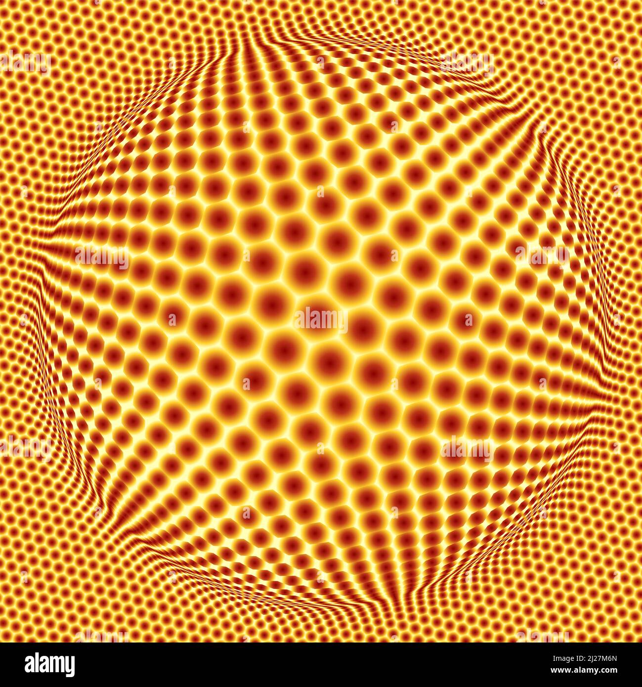 Modèle géométrique abstrait des hexagones agrandis au milieu Banque D'Images