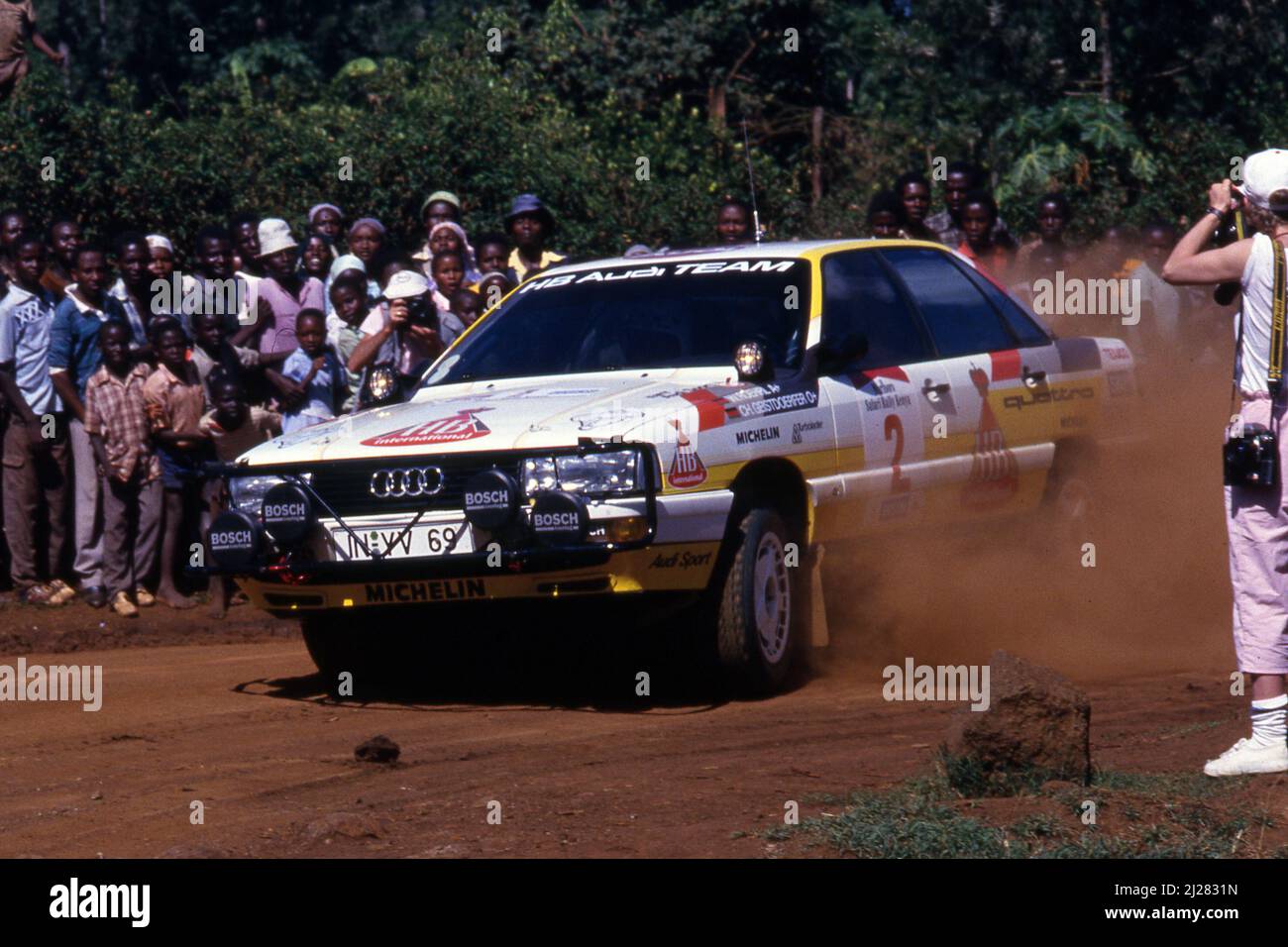 Walter Rohrl (GER) Christian Geistdorfer (GER) Audi 200 Quattro GRA Audi Sport 2nd positions Banque D'Images