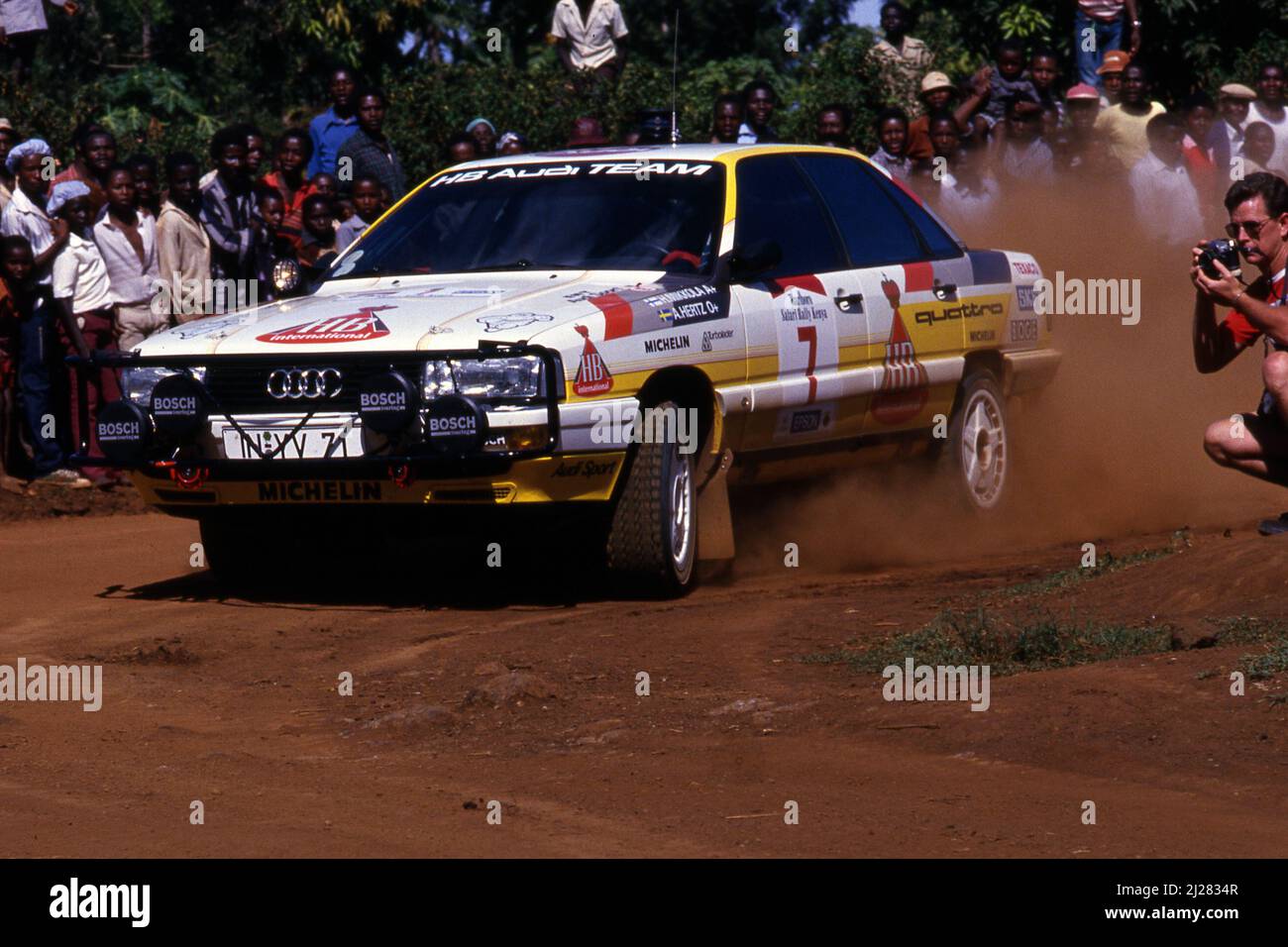 Hannu Mikkola (fin) Arne Hertz (SWE) Audi 200 Quattro GRA Audi Sport 1st positions Banque D'Images