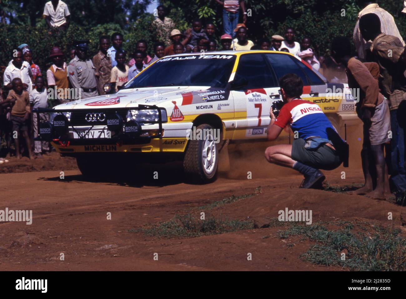 Hannu Mikkola (fin) Arne Hertz (SWE) Audi 200 Quattro GRA Audi Sport 1st positions Banque D'Images