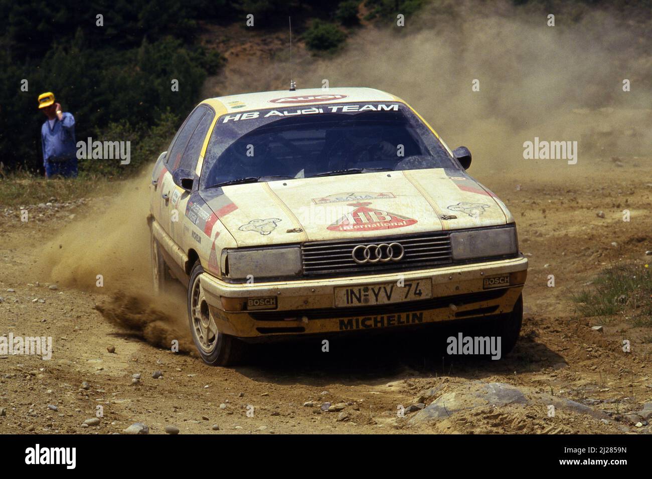 Walter Rohrl (GER) Christian Geistdorfer (GER) Audi 200 Quattro GRA Audi Sport Banque D'Images