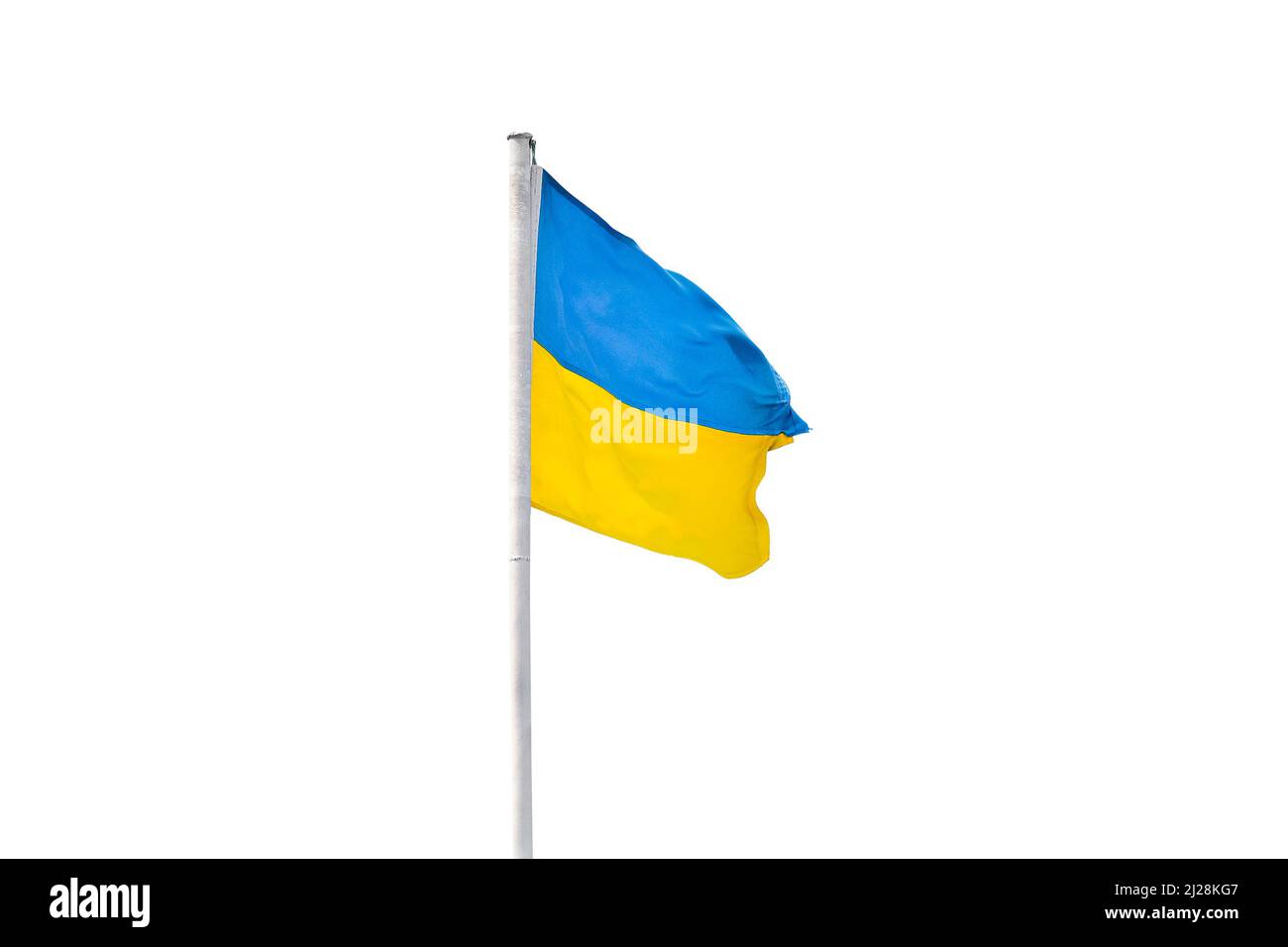 Drapeau de l'Ukraine ou drapeau ukrainien isolé sur fond blanc Banque D'Images