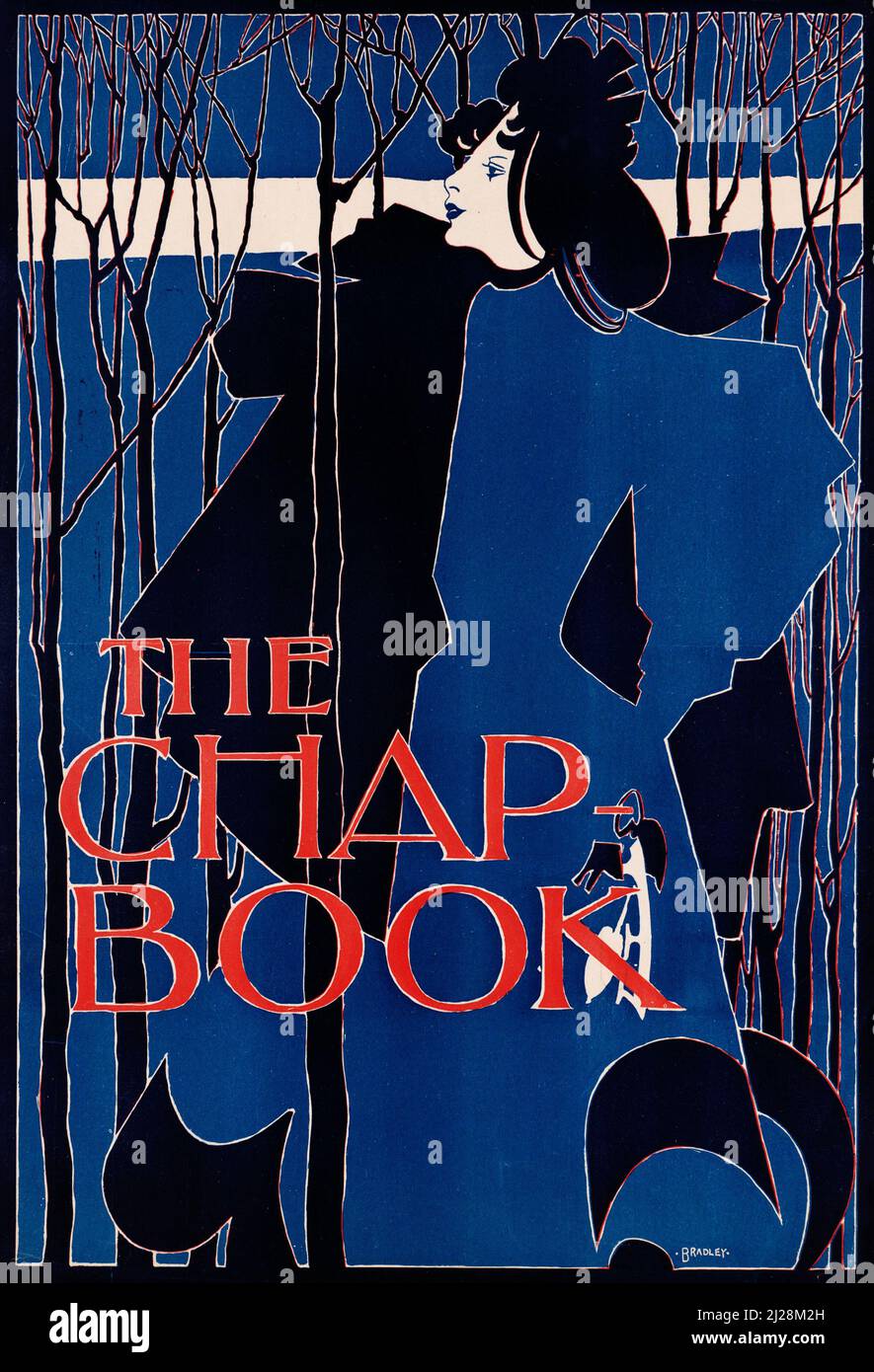 Œuvres d'art de will Bradley - The CHAP Book (1894) American Art Nouveau - affiche ancienne et ancienne / couverture de magazine. Banque D'Images