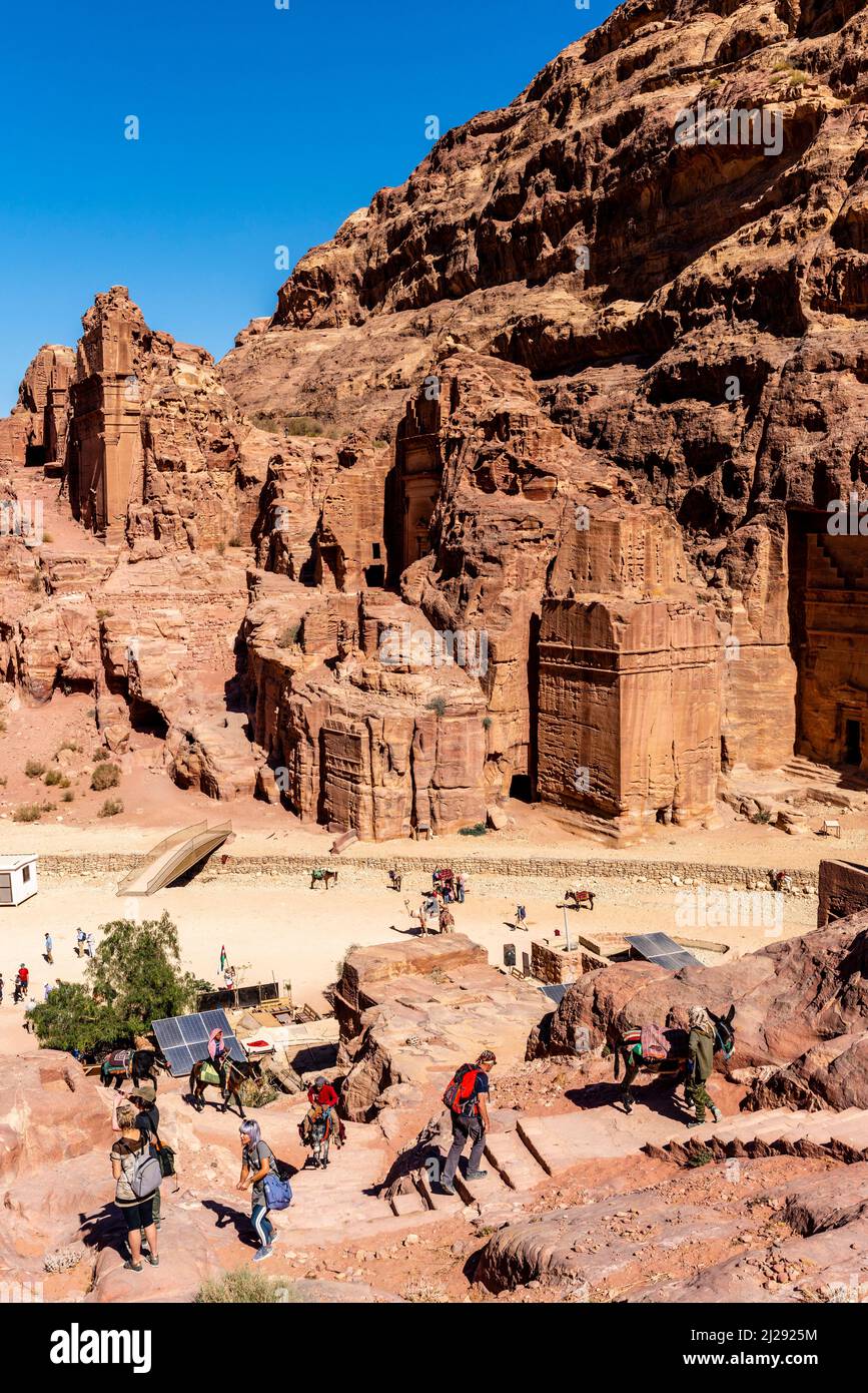 Tombes anciennes à Petra, Jordanie. Banque D'Images