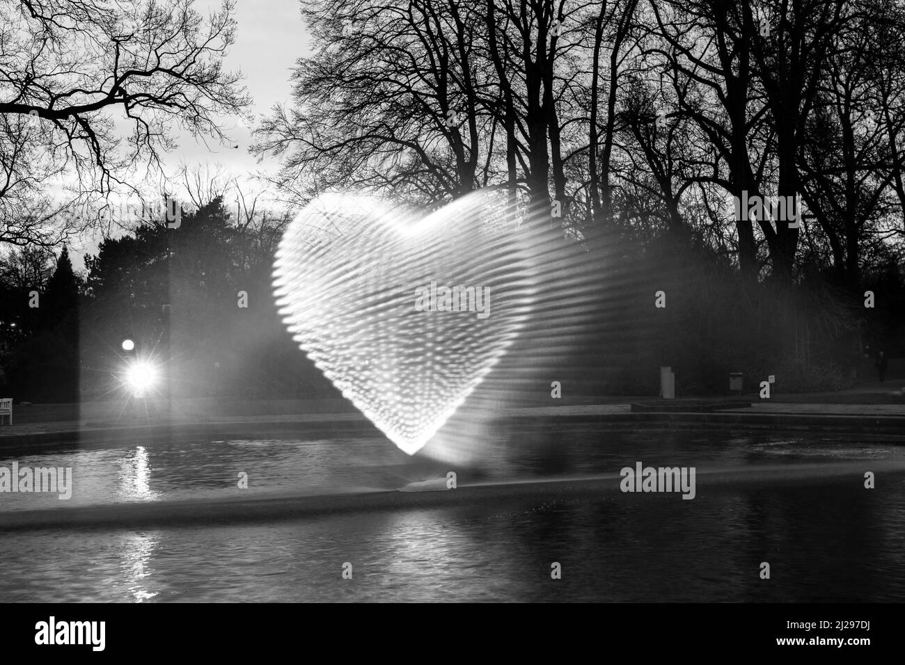 Francfort, Allemagne - 14 janvier 2017 : événement de lumière Winterlichter la nuit dans le jardin de Palmgarden à Francfort, Allemagne. Le spectacle de lumière est ouvert au public Banque D'Images