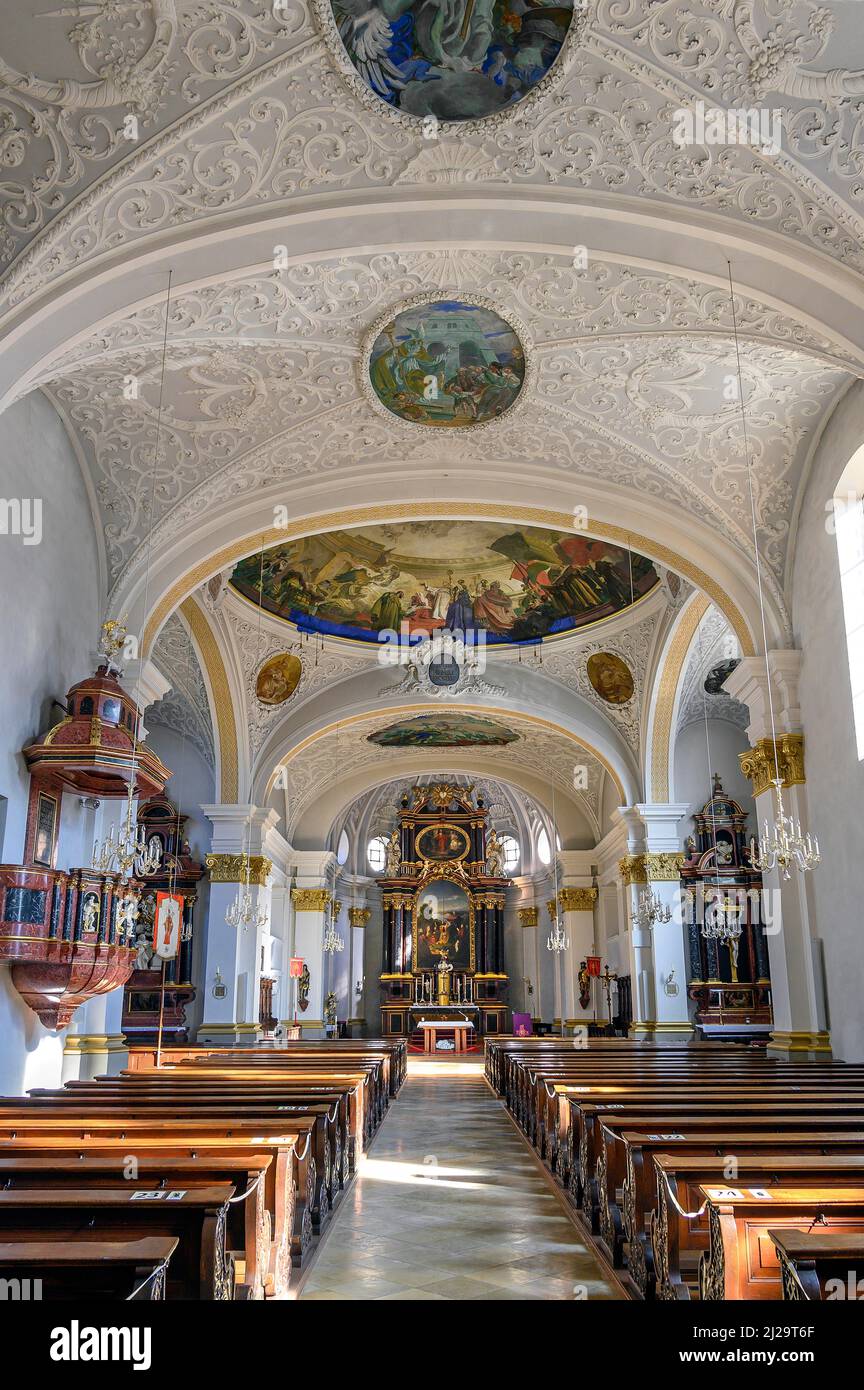 Saint-Nicolas, église paroissiale catholique romaine, Immenstadt, Allgaeu, Bavière, Allemagne Banque D'Images