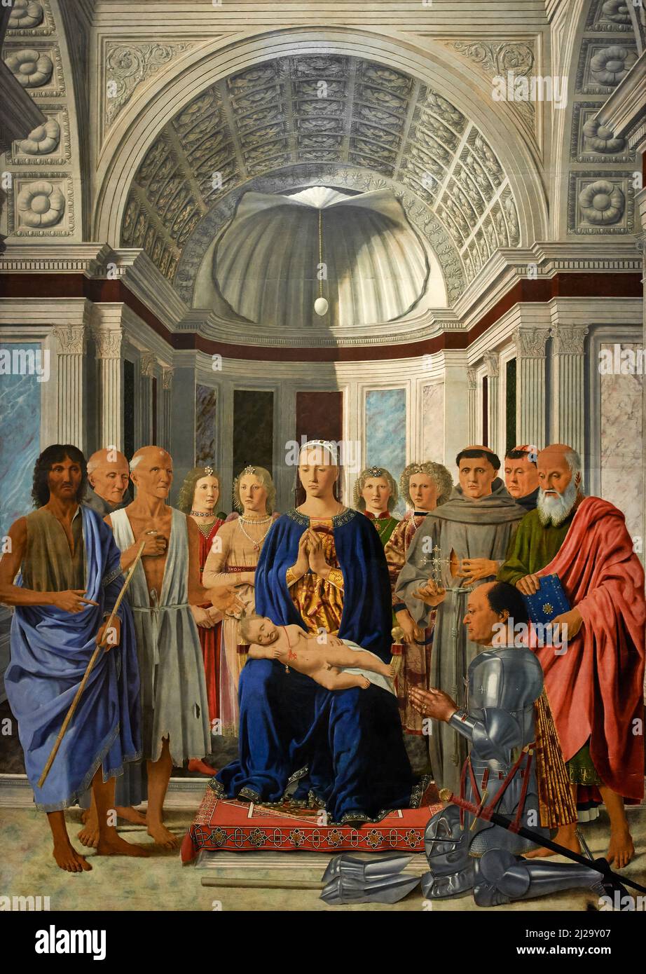 La Vierge et l'enfant avec des anges et des saints ( Pala Montefeltro ) - huile sur bois - Piero della Francesca - 1474 - Milan, Italie, Brera Art Gallery Banque D'Images