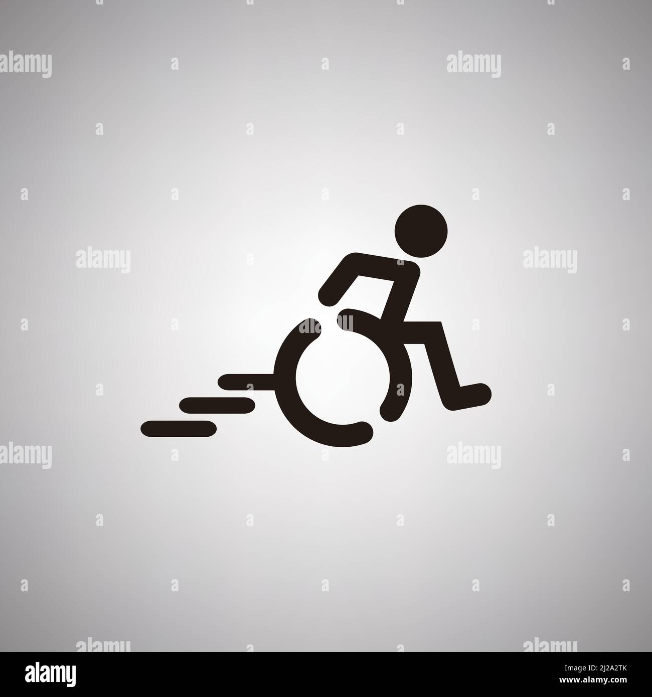 Pictogramme d'une personne en fauteuil roulant. Vecteur modifiable. Illustration de Vecteur