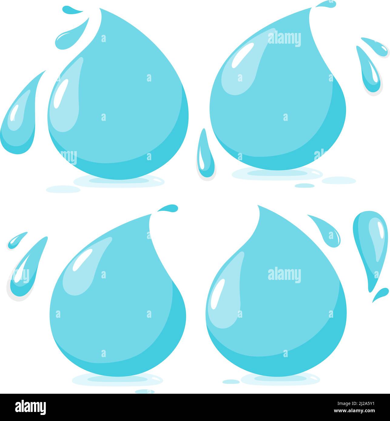 L'eau tombe sur fond blanc. Illustration vectorielle Illustration de Vecteur