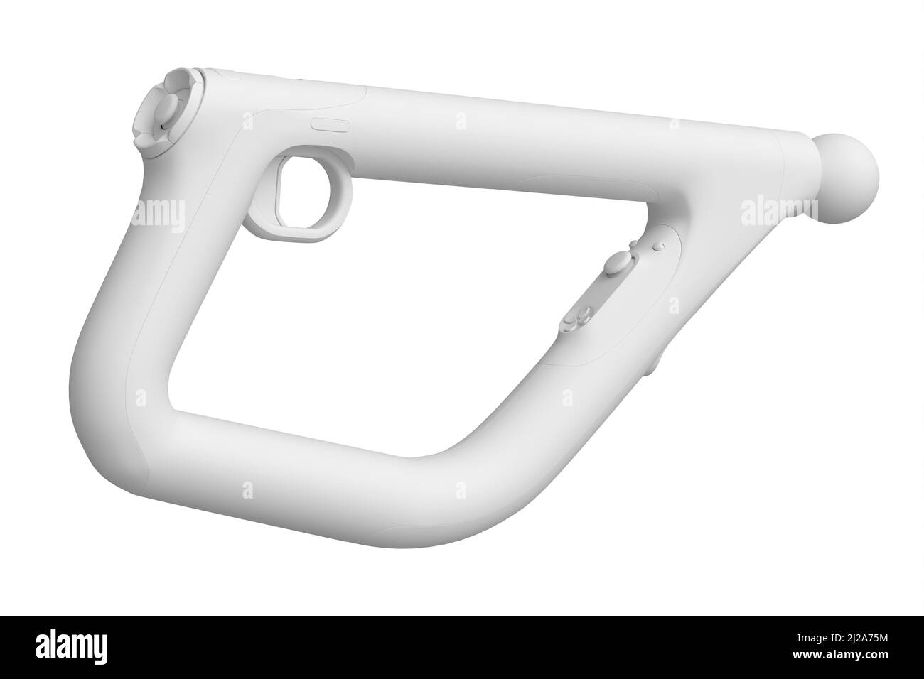 Contrôleurs de réalité virtuelle pour les jeux en ligne et dans le cloud sur fond blanc monochrome. 3D rendu de l'appareil pour la réalité augmentée ou VR Banque D'Images