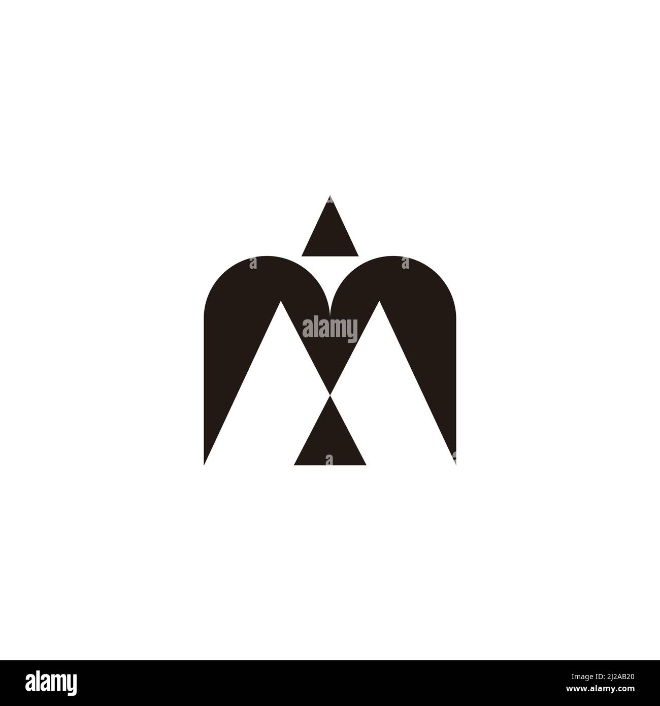 lettre m forme d'oiseau abstrait géométrique simple logo vecteur Illustration de Vecteur