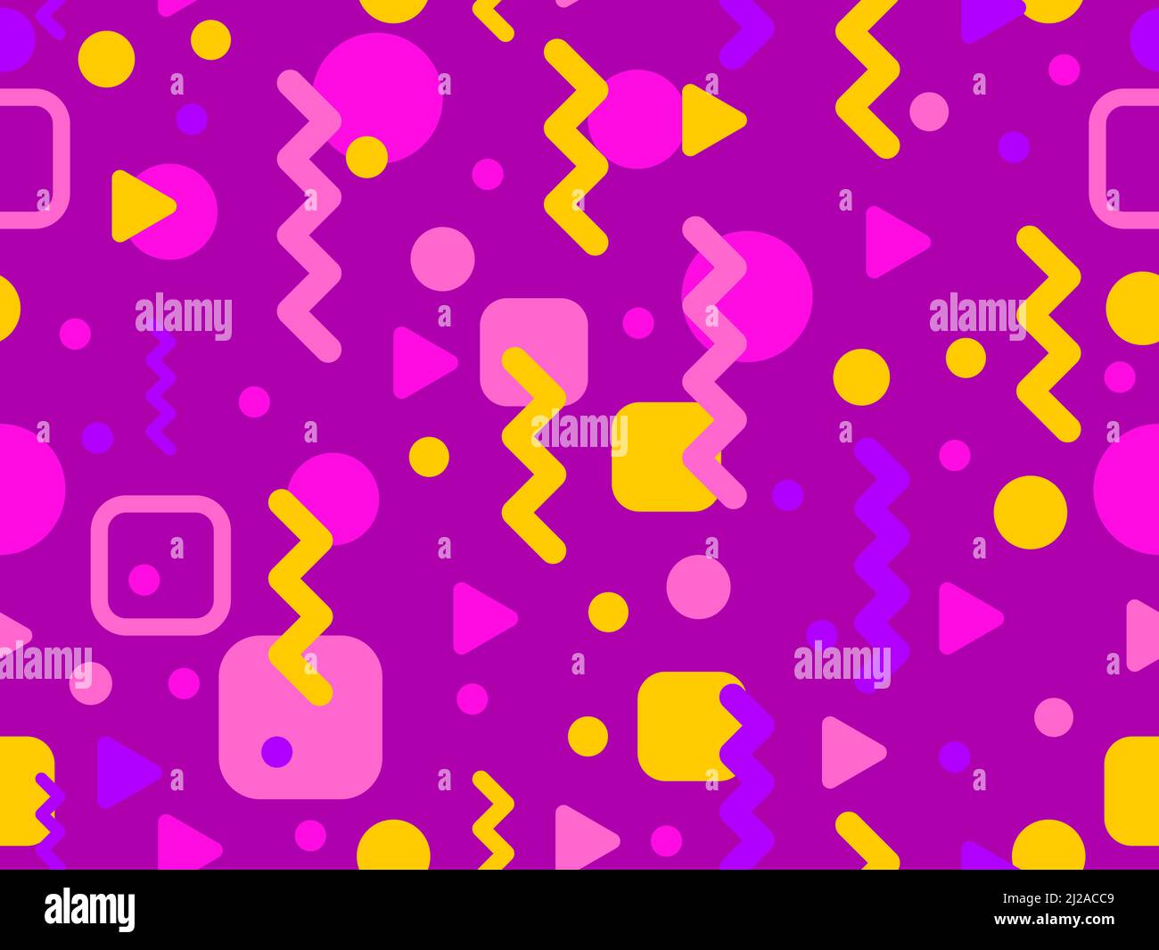 Motif géométrique sans couture dans le style Memphis 80s. Fond coloré pour l'impression de bannières, d'affiches, de papier d'emballage et d'articles promotionnels. VVecto Illustration de Vecteur