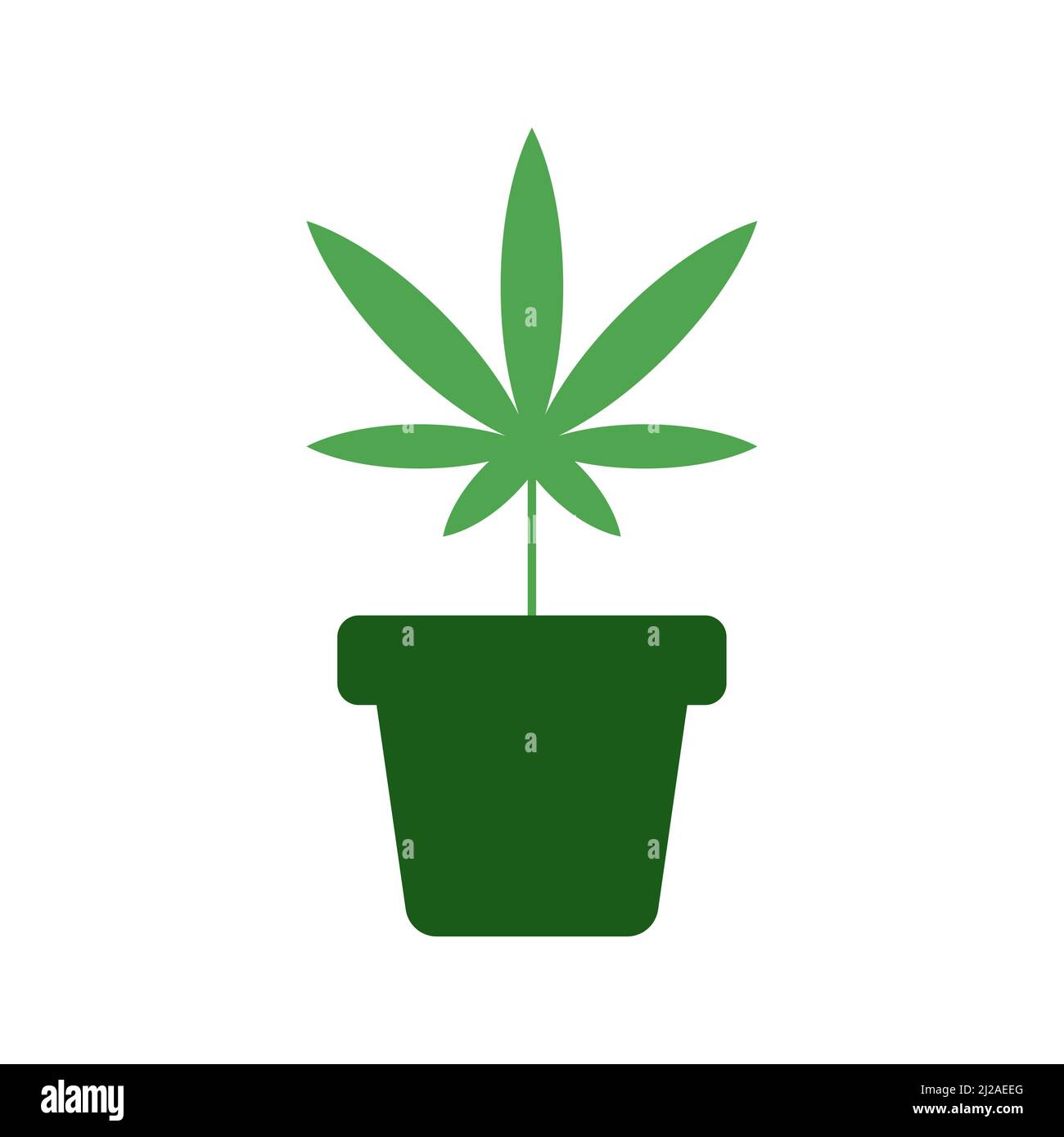 Icône vecteur de culture du cannabis. Faire pousser les mauvaises herbes dans le pot Illustration de Vecteur