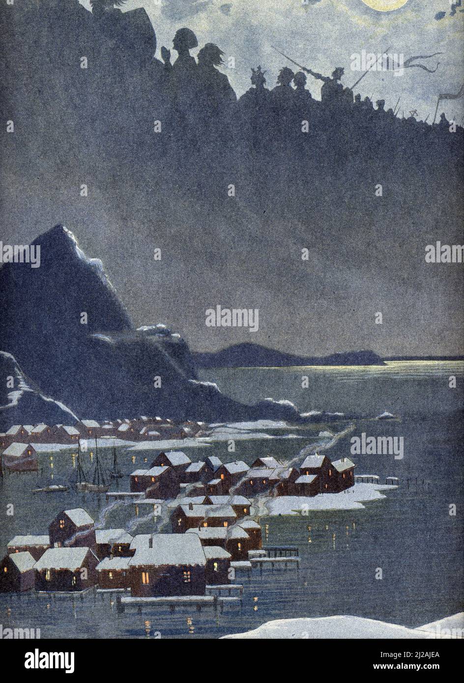 Allegorie de l'hymne national suedois (hymne national de la suède) Illustration tiree de 'les chants nationaux de tous les payss' de Job et Montorgueil Collection privee Banque D'Images