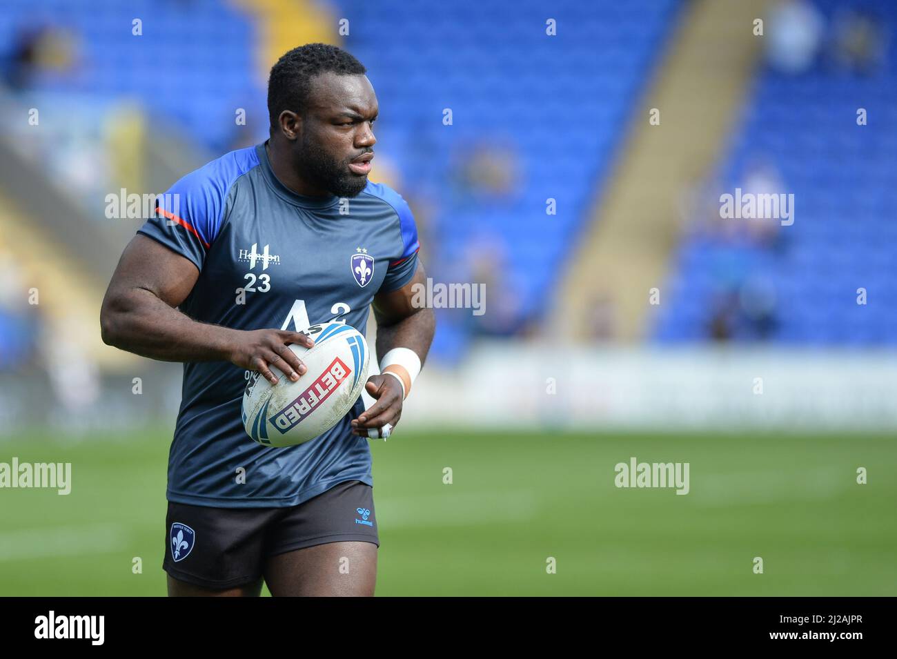 Warrington, Angleterre - 27th mars 2022 - Sed Adebiyi de Wakefield Trinity. Rugby League Betfred Challenge Cup Warrington Wolves vs Wakefield Trinity au Halliwell Jones Stadium, Warrington, Royaume-Uni Dean Williams Banque D'Images