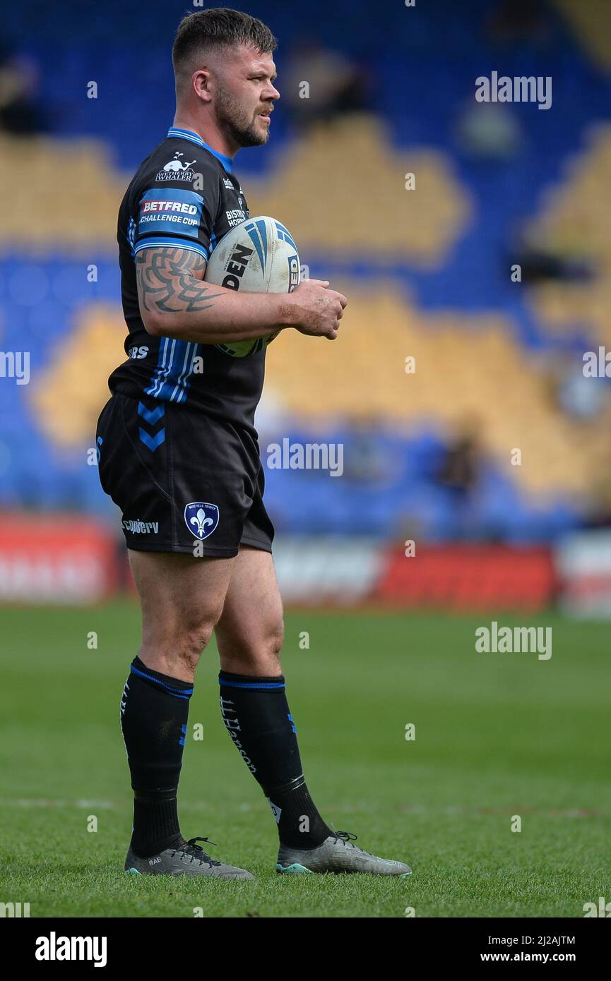 Warrington, Angleterre - 27th mars 2022 - Wakefield Trinity's Liam Hood. Rugby League Betfred Challenge Cup Warrington Wolves vs Wakefield Trinity au Halliwell Jones Stadium, Warrington, Royaume-Uni Dean Williams Banque D'Images