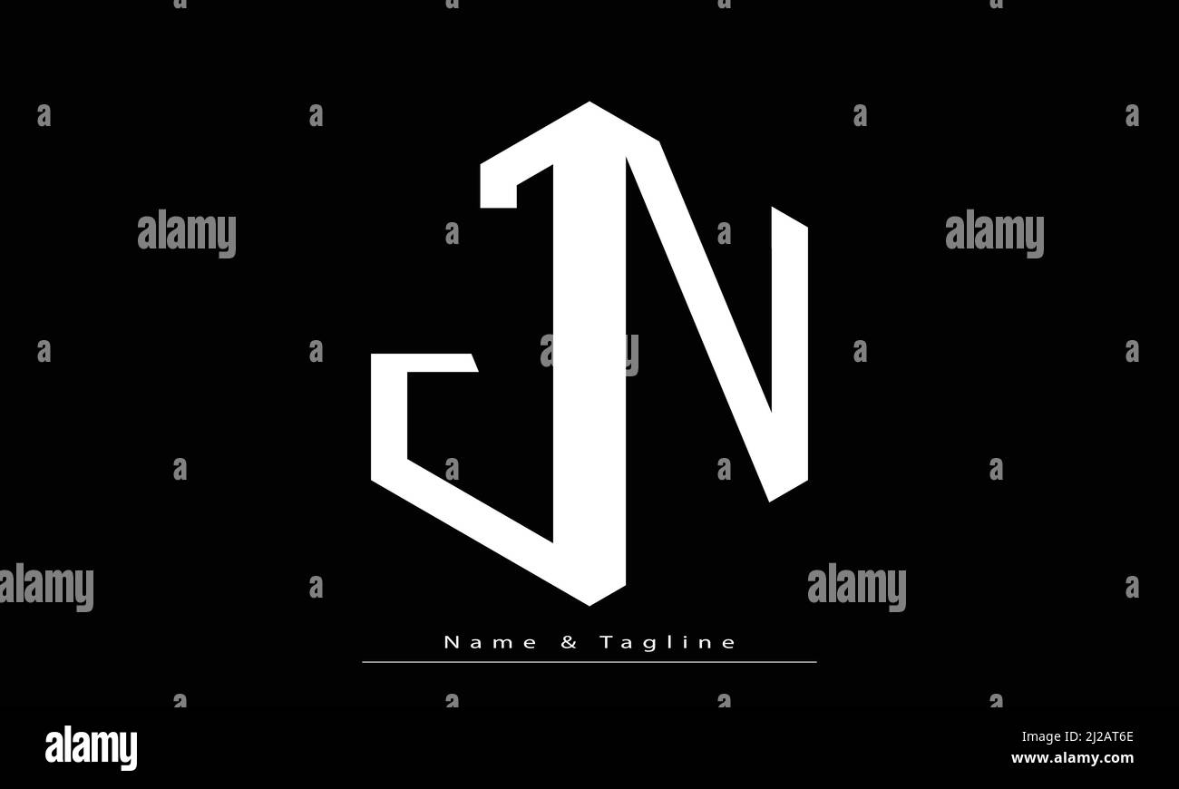 Lettres de l'alphabet initiales Monogram logo JN , NJ Illustration de Vecteur