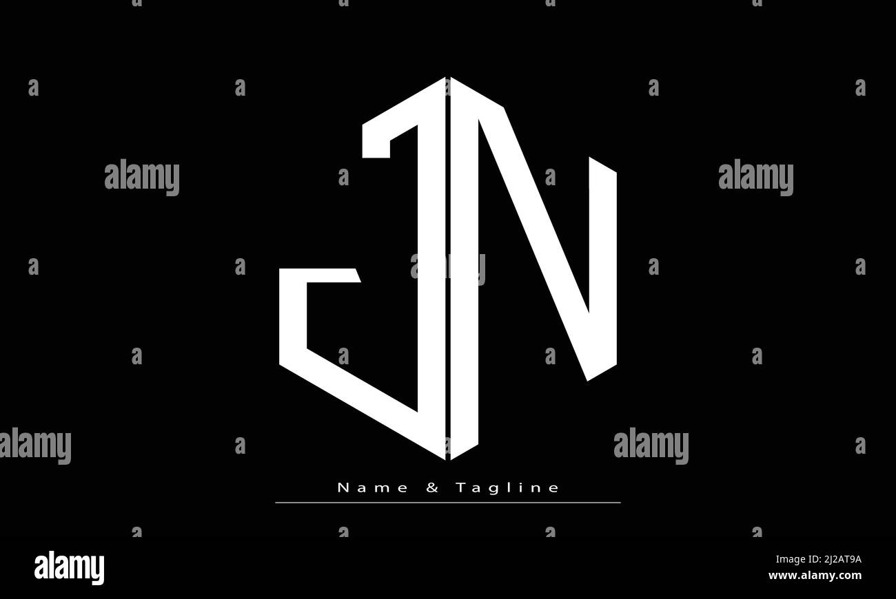 Lettres de l'alphabet initiales Monogram logo JN , NJ Illustration de Vecteur