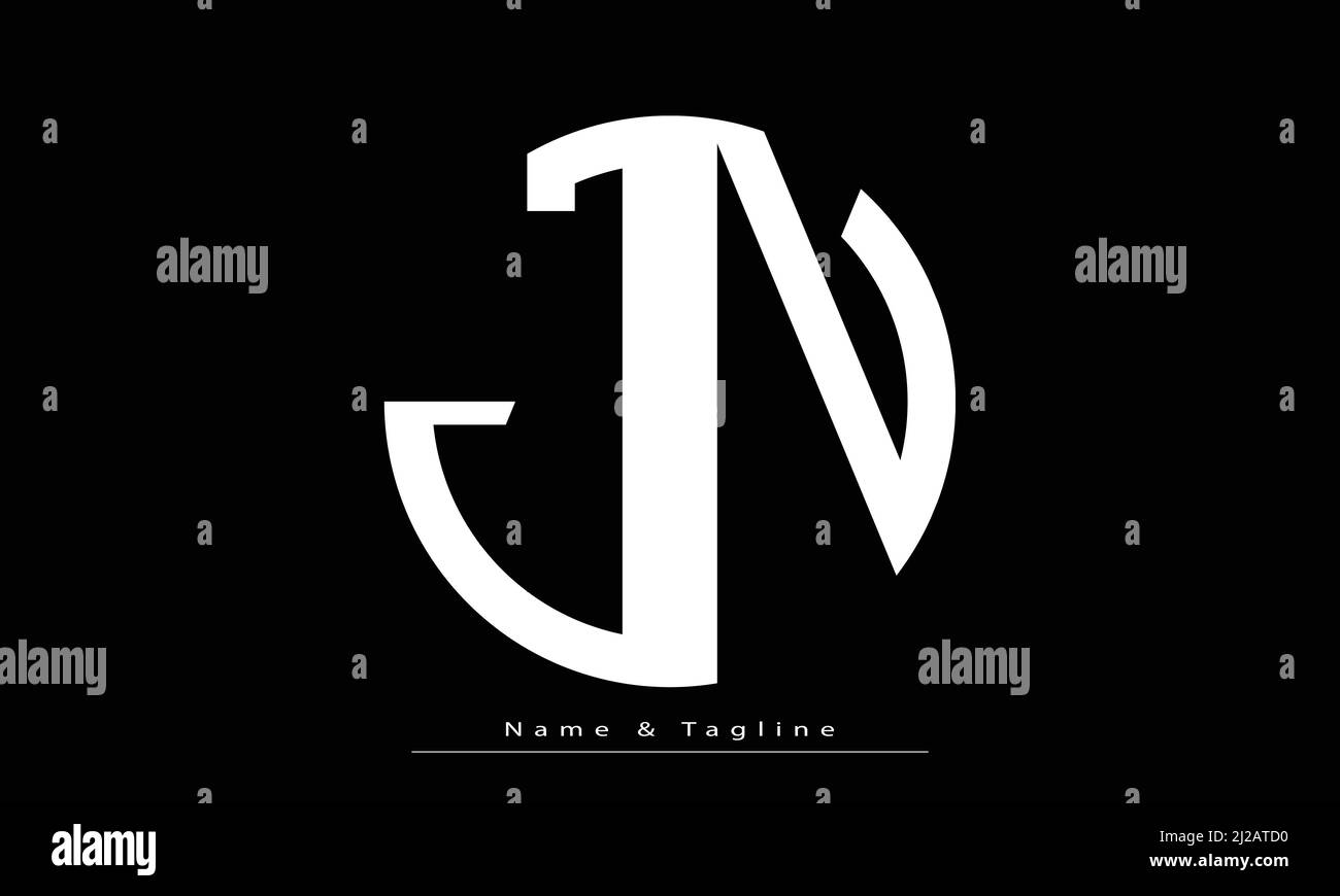Lettres de l'alphabet initiales Monogram logo JN , NJ Illustration de Vecteur