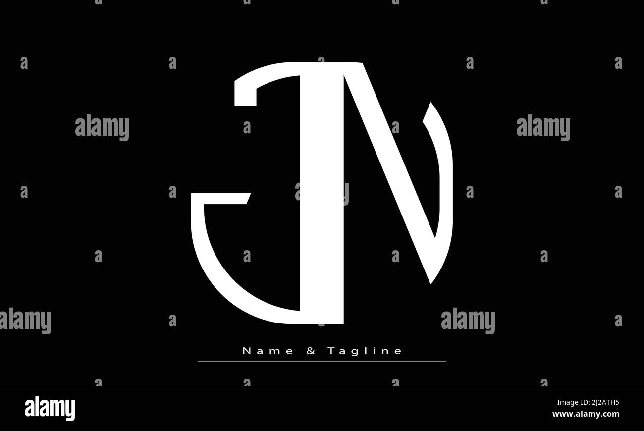 Lettres de l'alphabet initiales Monogram logo JN , NJ Illustration de Vecteur