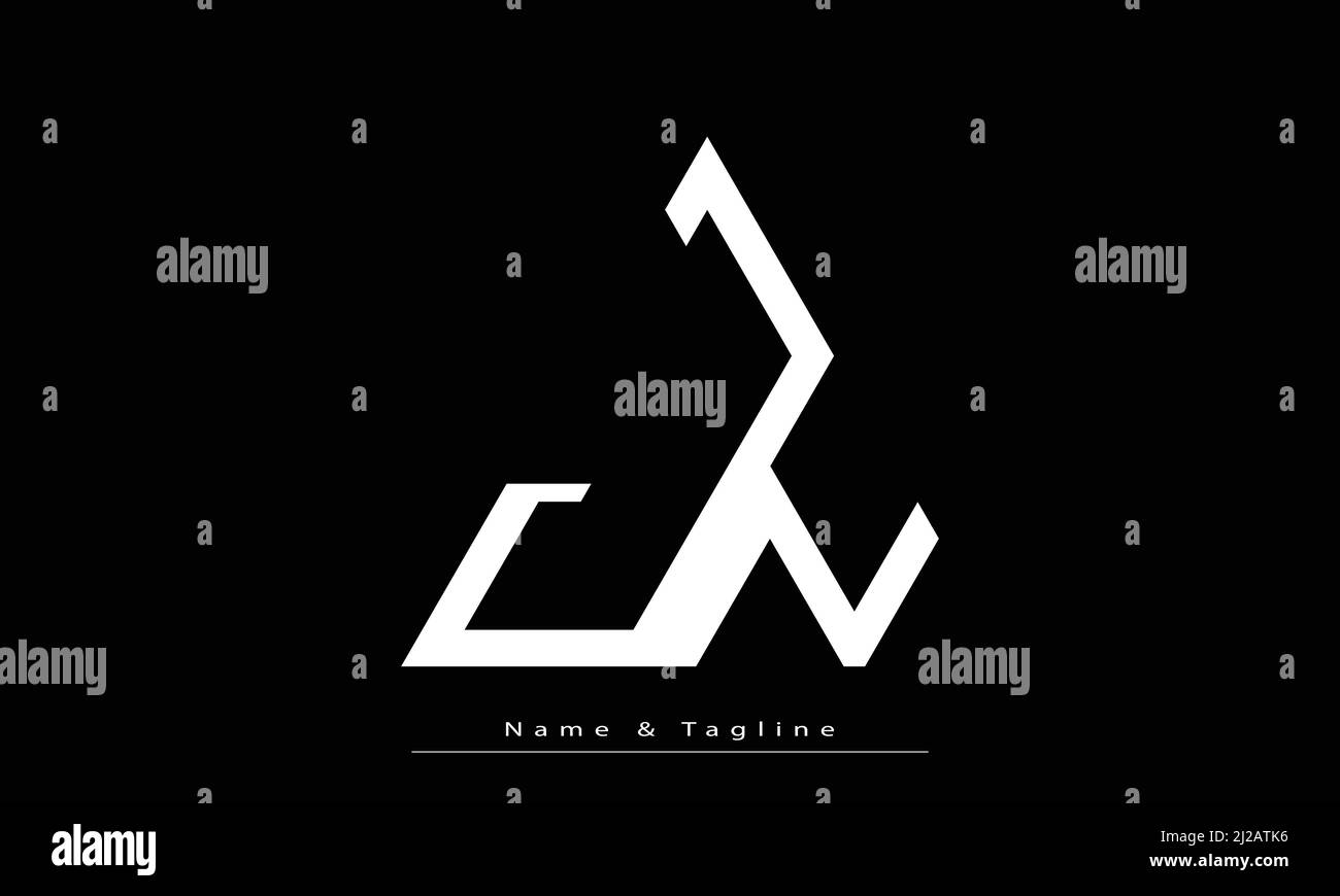 Lettres de l'alphabet initiales Monogram logo JN , NJ Illustration de Vecteur