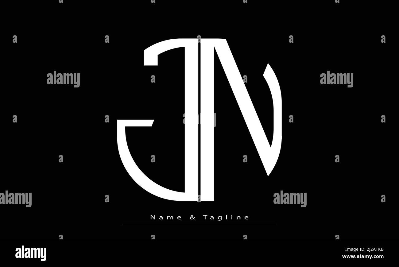Lettres de l'alphabet initiales Monogram logo JN , NJ Illustration de Vecteur
