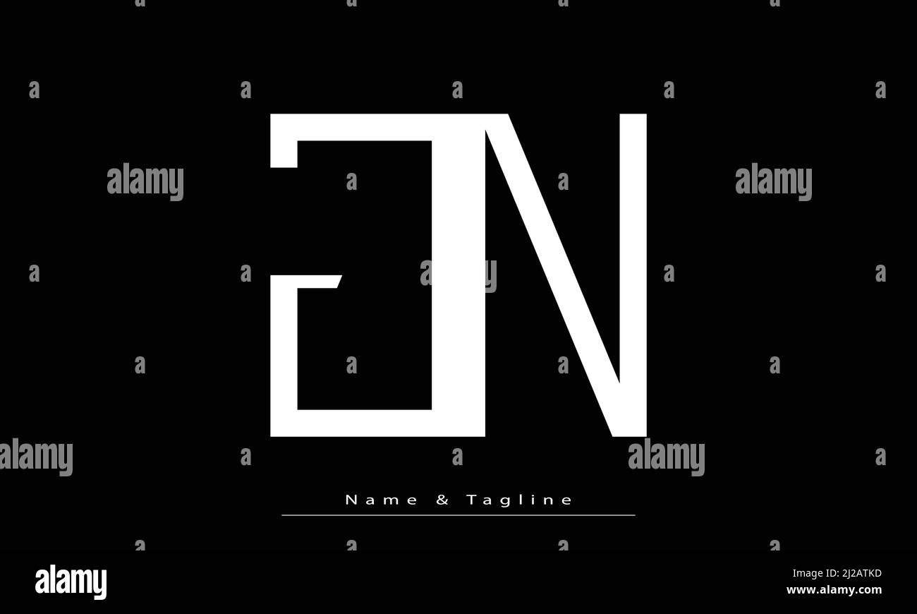 Lettres de l'alphabet initiales Monogram logo JN , NJ Illustration de Vecteur