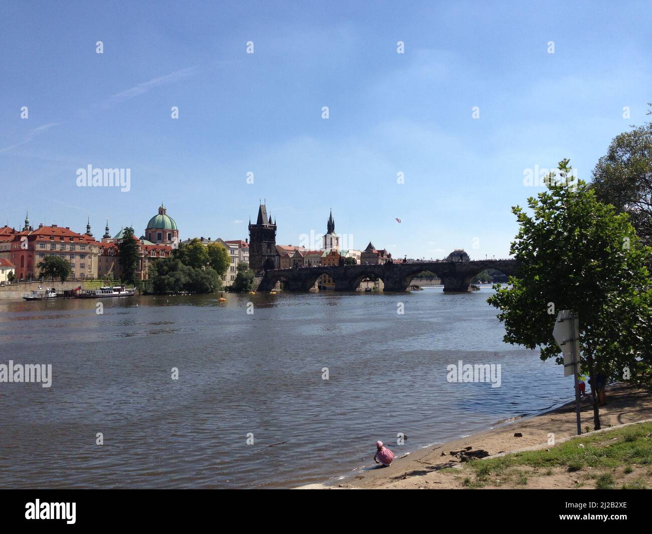 Pont Charles, pont médiéval de Prague, République tchèque Banque D'Images