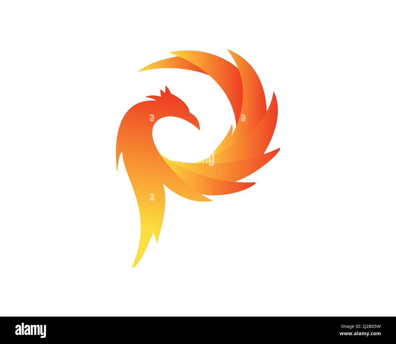 Phoenix avec illustration des ailes de Whirling Illustration de Vecteur