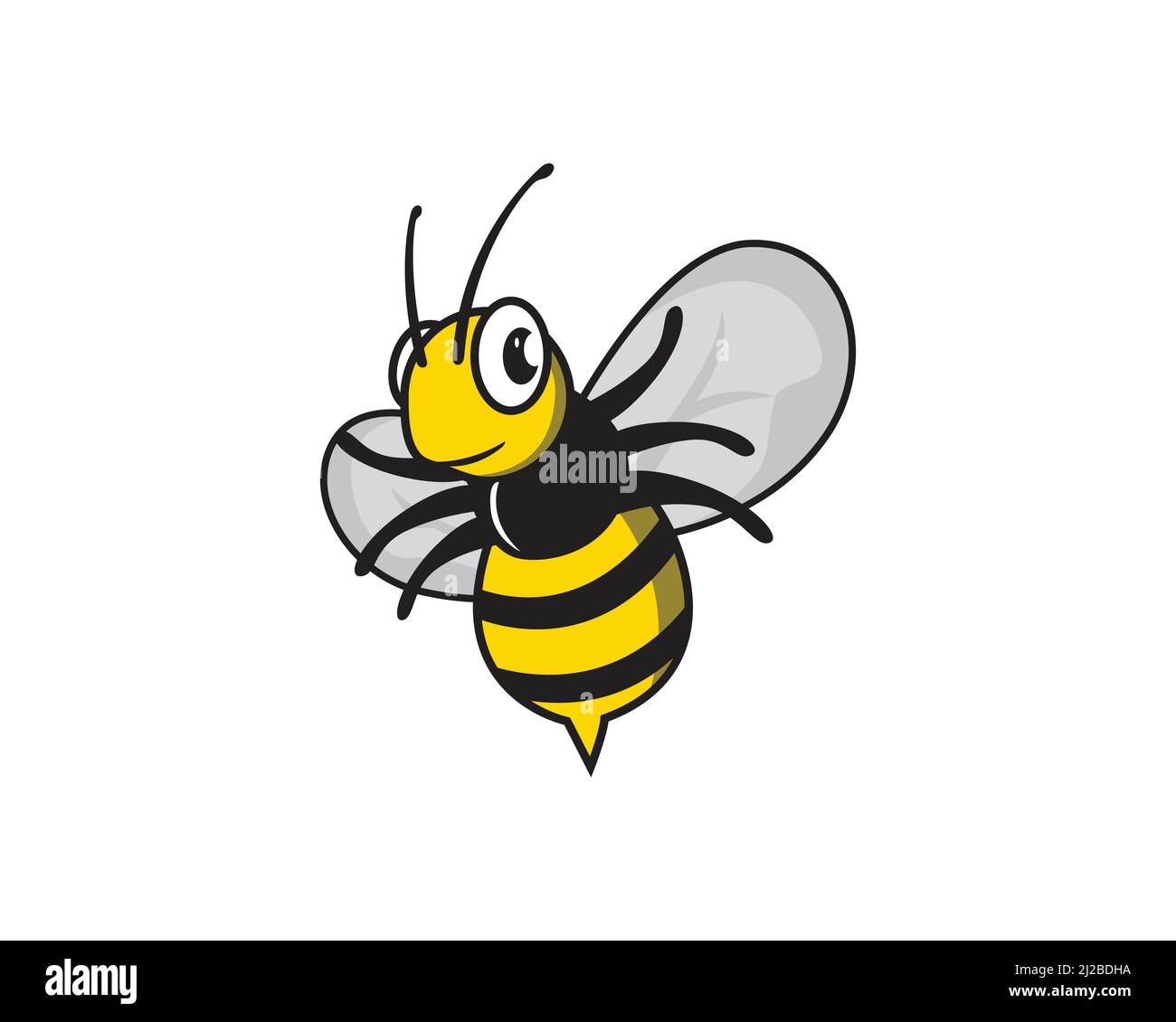 Vecteur d'abeille volant souriante Illustration de Vecteur