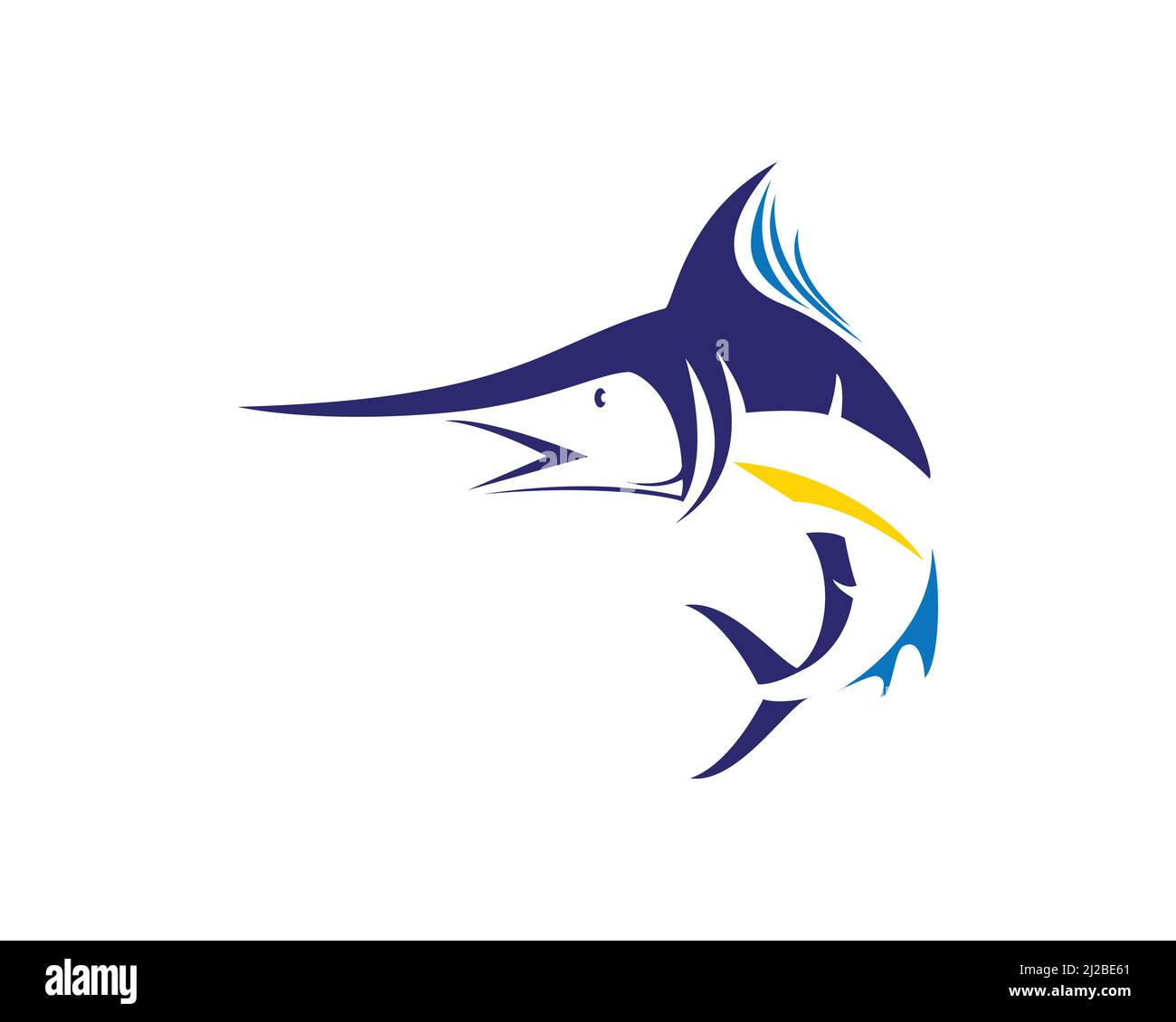 Swordfish Vector bleu saut Illustration de Vecteur