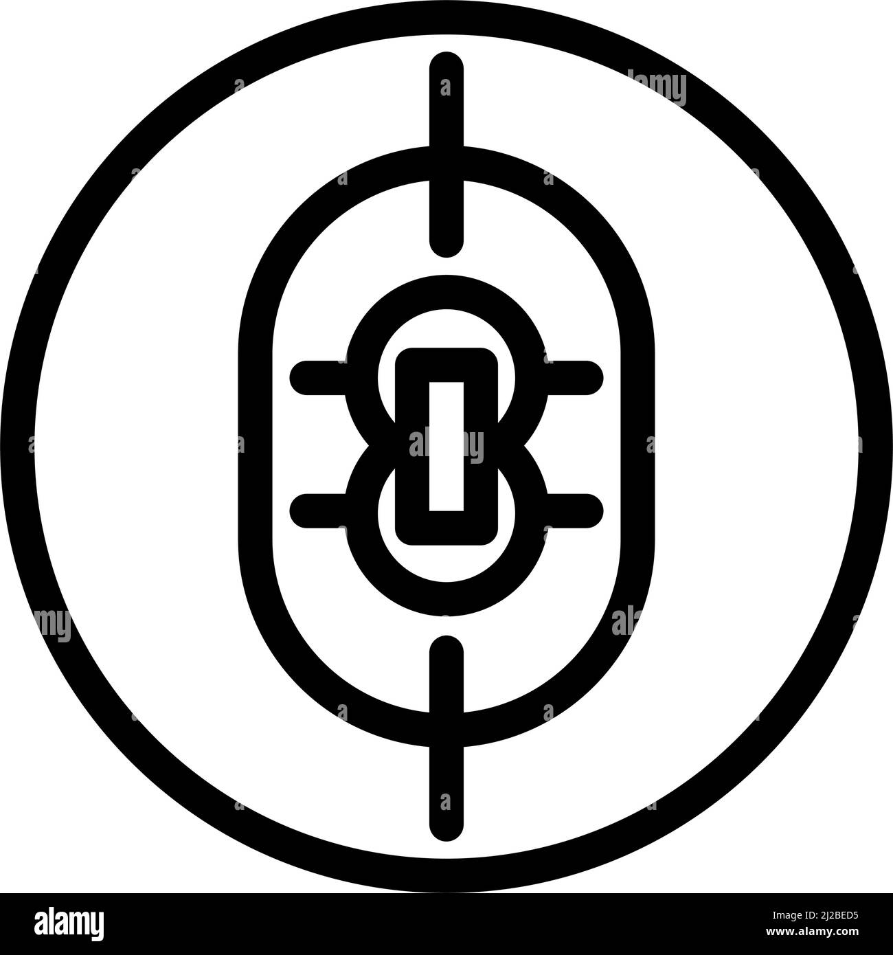 illustration vectorielle de l'icône de la ligne de champ de cricket Illustration de Vecteur