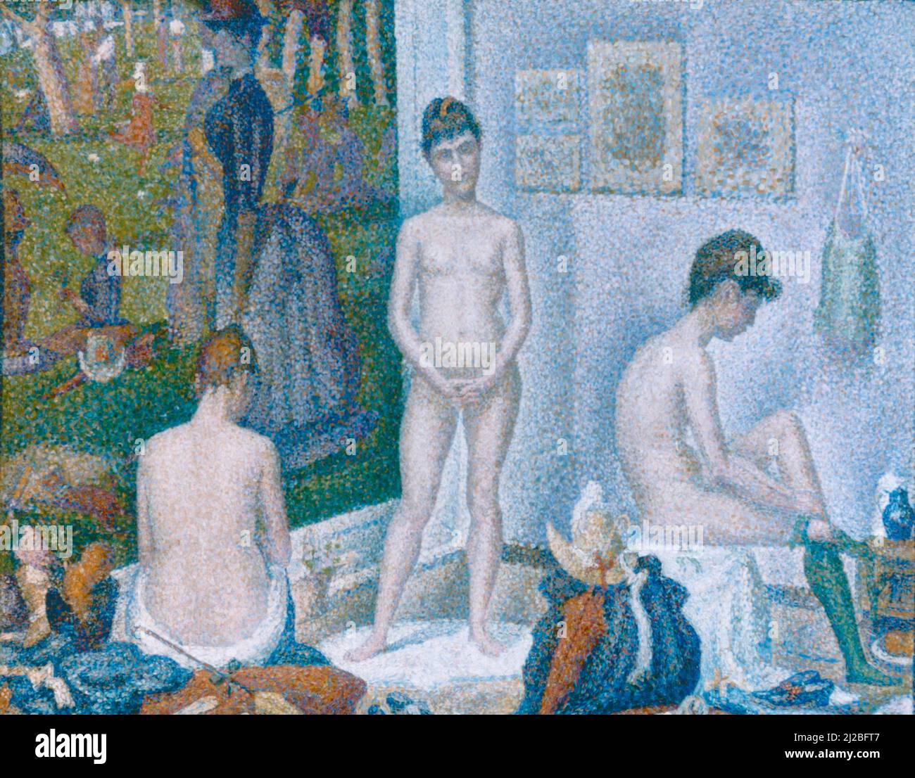Les modèles de l'artiste, peinture de l'artiste français Georges Seurat, 1887 Banque D'Images