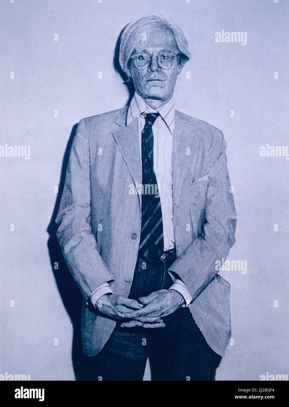 Portrait d'Andy Warhol, oeuvre de l'artiste français Jean-Olivier Hucleux, 1990s Banque D'Images
