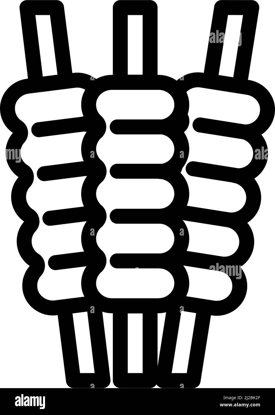 illustration vectorielle de l'icône de la ligne de cricket des balles Illustration de Vecteur