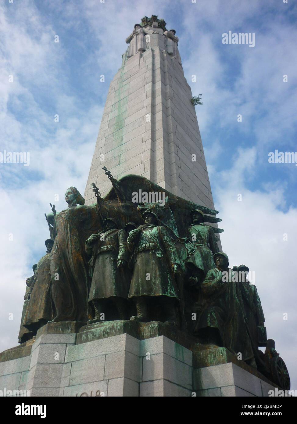 Mémorial de guerre sur la place Poelaert à Bruxelles, Belgique. Banque D'Images