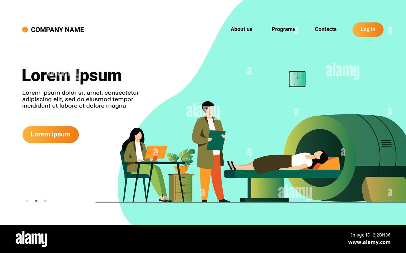 Examen médical et concept de diagnostic. Médecin analysant le cerveau du patient à l'aide d'une machine de tomographie médicale pour diagnostiquer une maladie oncologique. Peut être utilisé Illustration de Vecteur