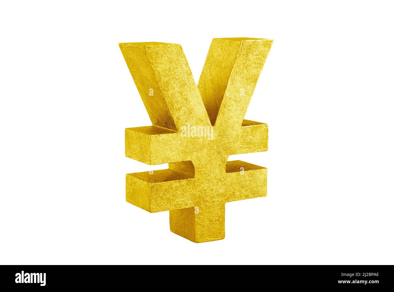 Symbole yen doré isolé sur fond blanc Banque D'Images