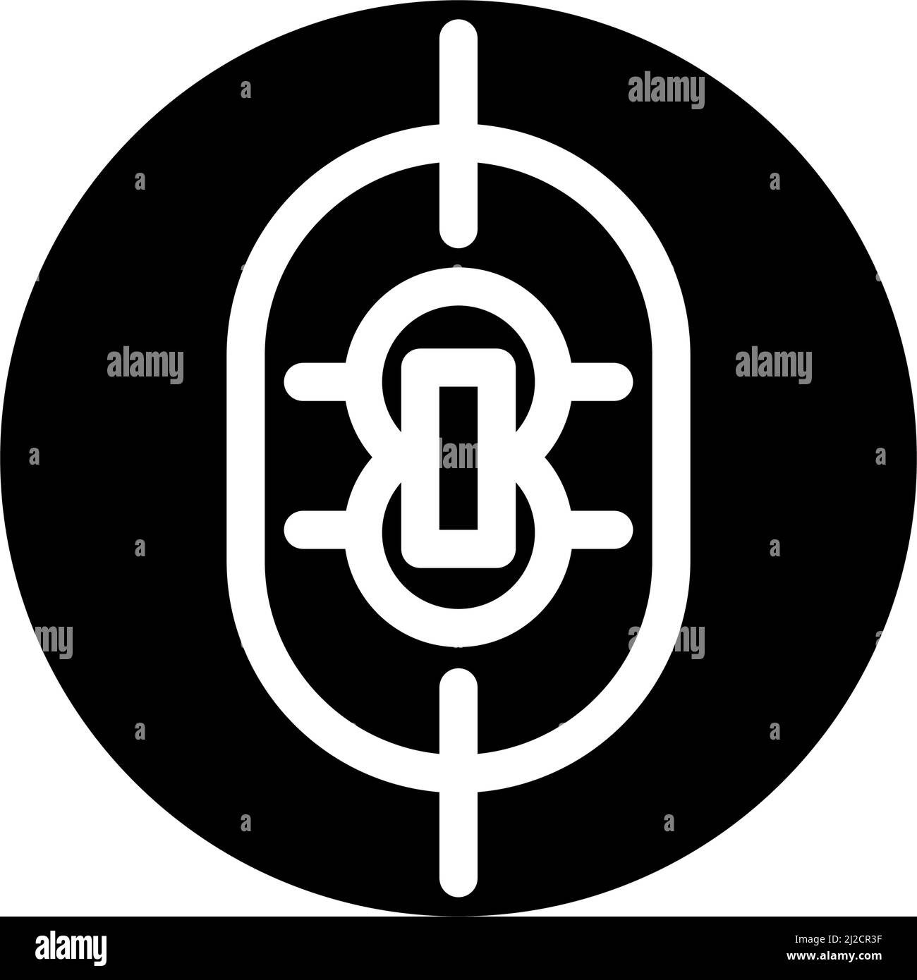 illustration du vecteur de l'icône du glyphe du champ de cricket Illustration de Vecteur