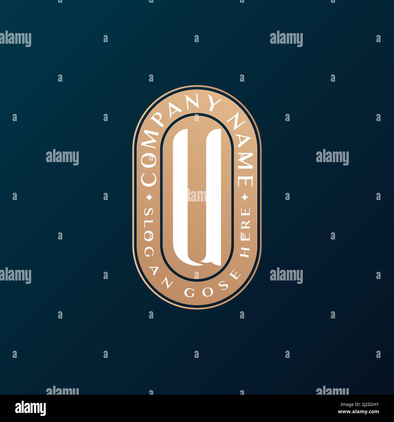 Abstrait Emblem Premium luxe identité d'entreprise élégant lettre U logo design Illustration de Vecteur