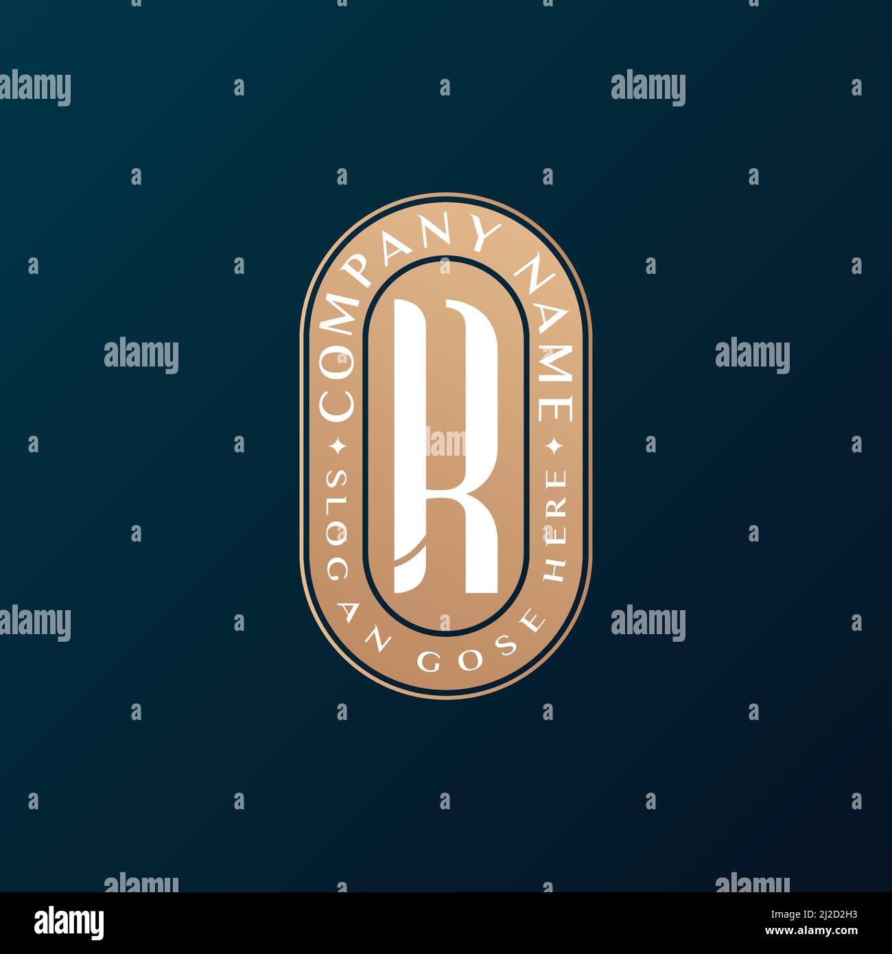 Abstrait Emblem Premium luxe identité d'entreprise élégante lettre R logo design Illustration de Vecteur