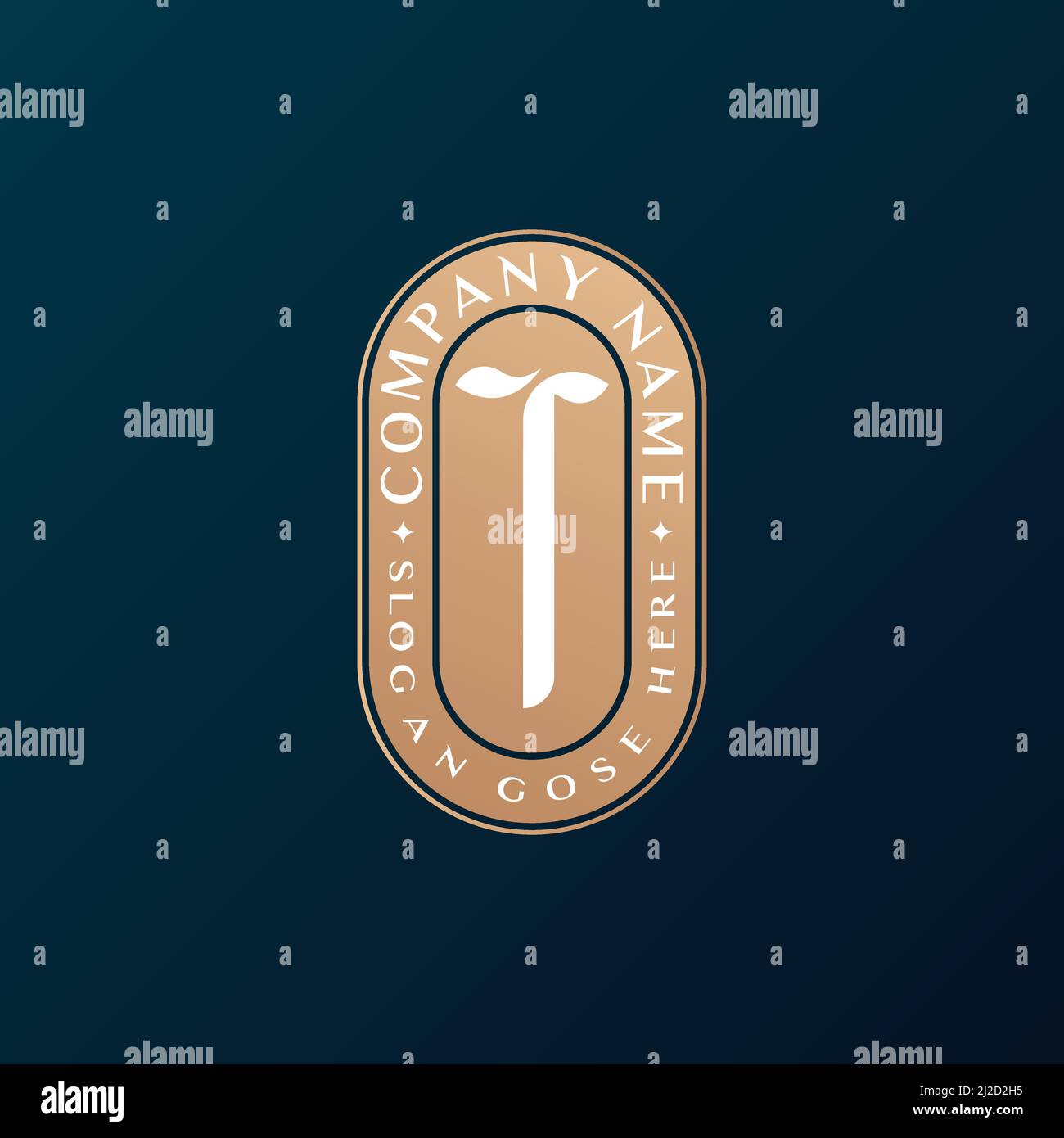 Abstrait Emblem Premium luxe identité d'entreprise élégant lettre T logo design Illustration de Vecteur