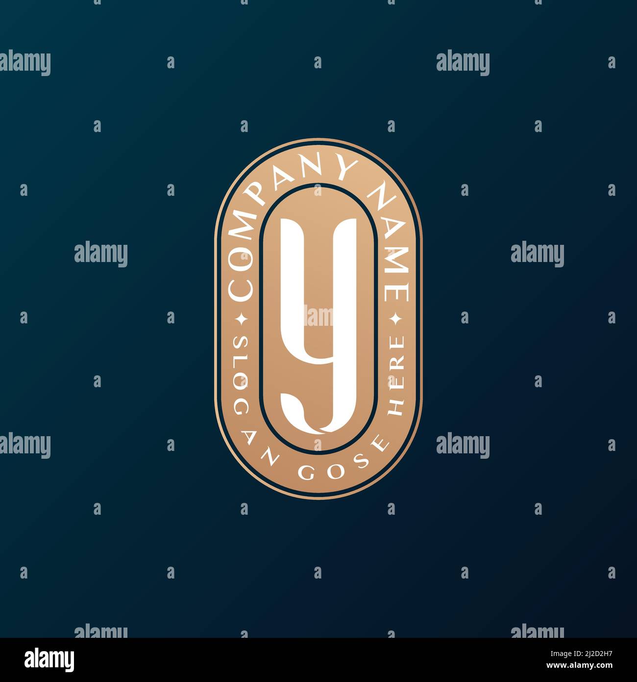 Abstrait Emblem Premium luxe identité d'entreprise élégante lettre y logo design Illustration de Vecteur