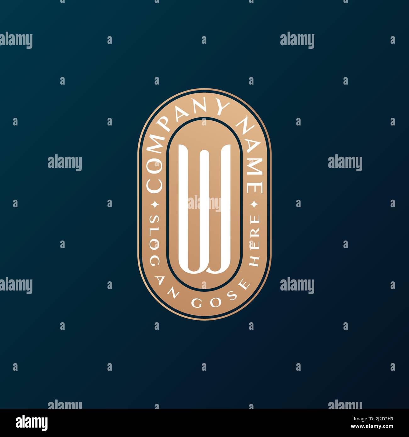 Abstrait Emblem Premium luxe identité d'entreprise élégante lettre W logo design Illustration de Vecteur