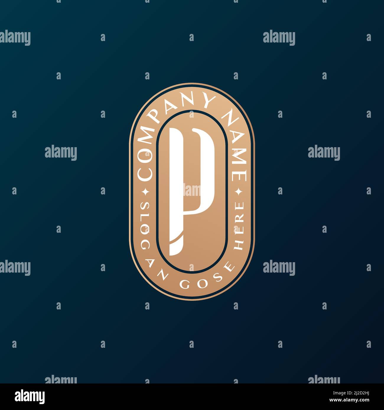 Abstrait Emblem Premium luxe identité d'entreprise élégante lettre P logo design Illustration de Vecteur