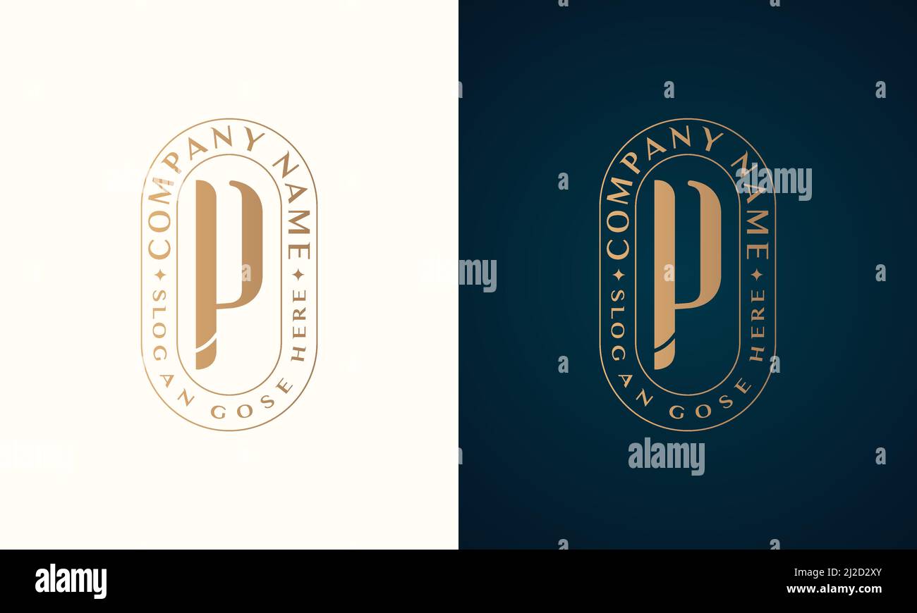 Abstrait Premium luxe marque d'entreprise lettre P logo design Illustration de Vecteur