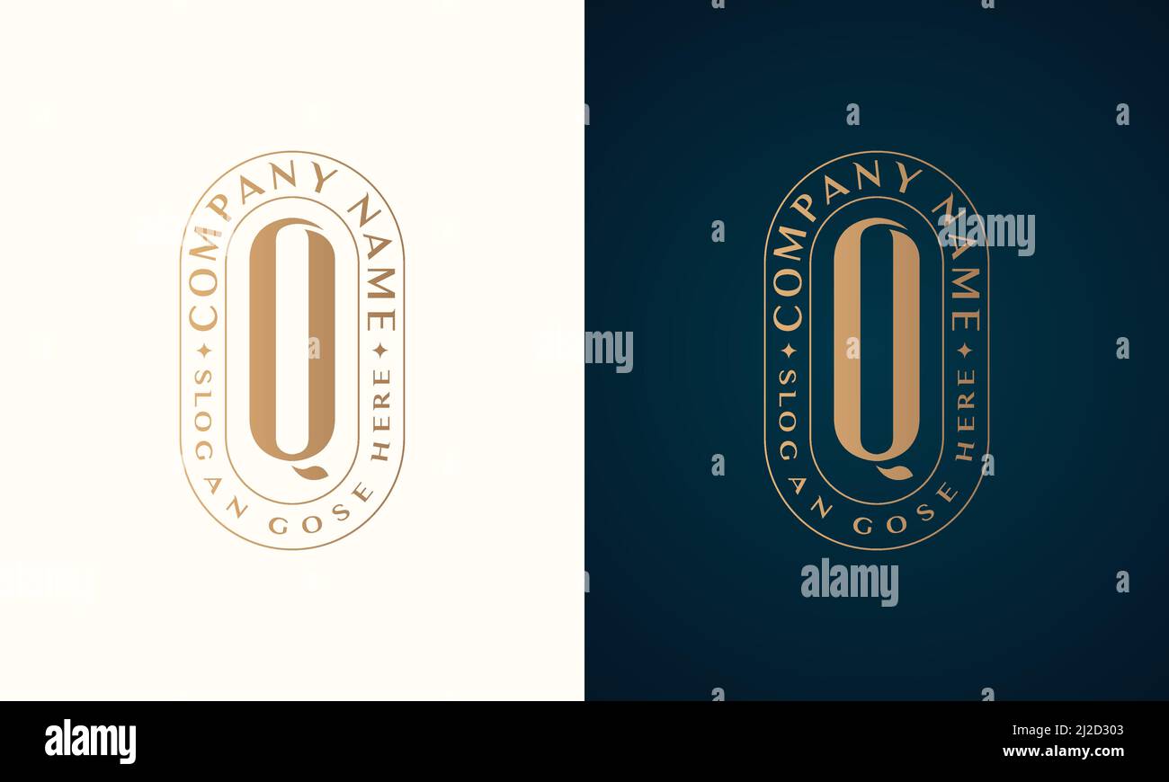 Abstrait Premium luxe marque lettre Q logo design Illustration de Vecteur