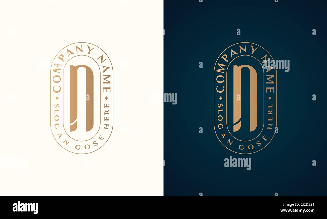Abstrait Premium luxe marque lettre N logo design Illustration de Vecteur